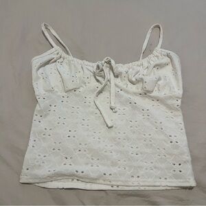 White eyelet tank